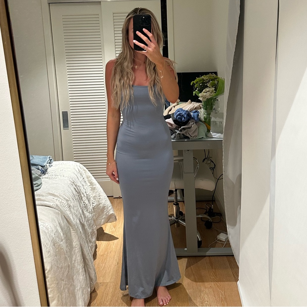 Blue/Grey Tight long dress - Picture 2 of 6